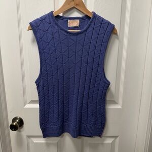 Vintage Pendleton Wool Sweater Vest, Men’s Large Purple Diamond Knit, Pullover